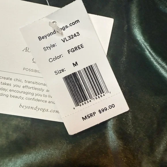 Beyond Yoga Forest Green Velvet Leggings - Picture 6 of 7